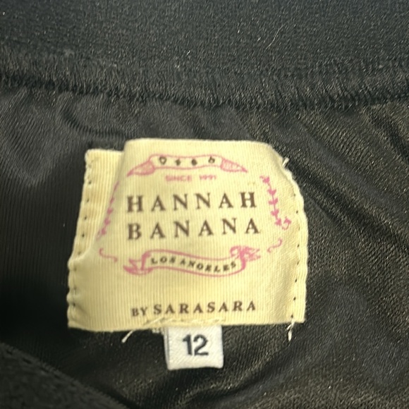 Hannah Banana, Big Girl’s Pleated Faux Leather Triple Tiered Skirt Black Size 12 - Picture 6 of 9